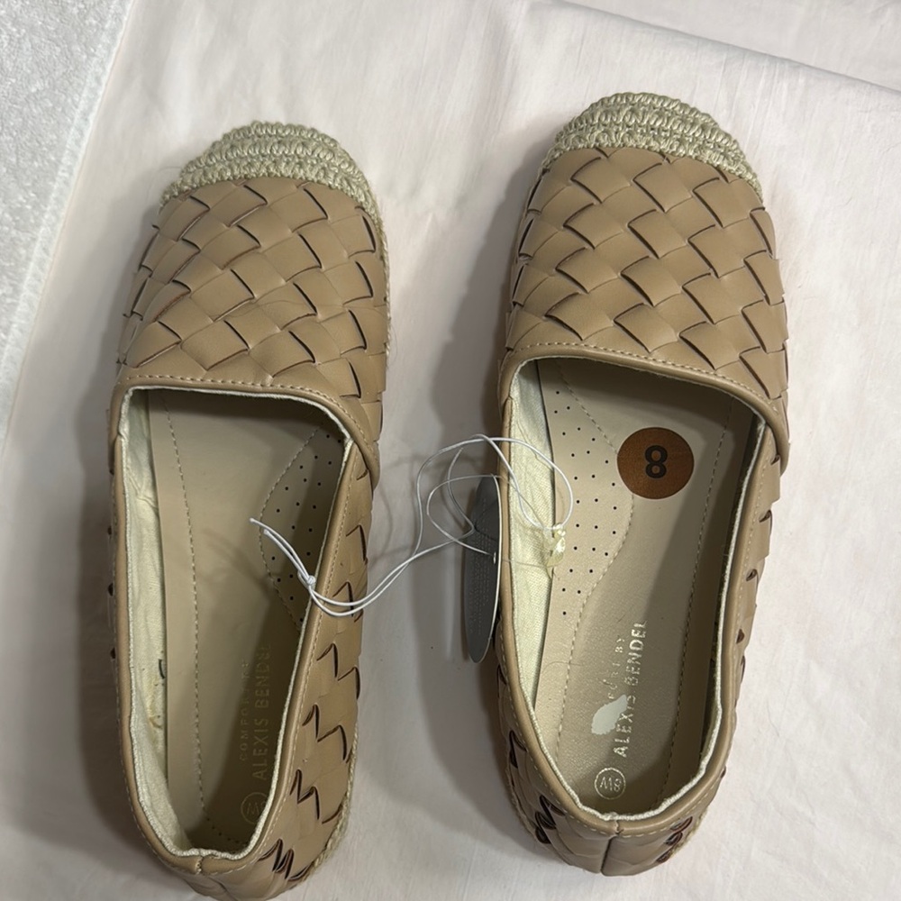 Tan Espadrilles with Woven Texture and Slip-On Design